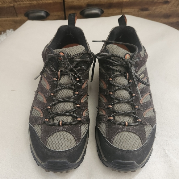 Merrell Sz 9 Men's Moab Hiking Shoes Brown Grey Gorpcore Outdoor Trailcore - Picture 10 of 16